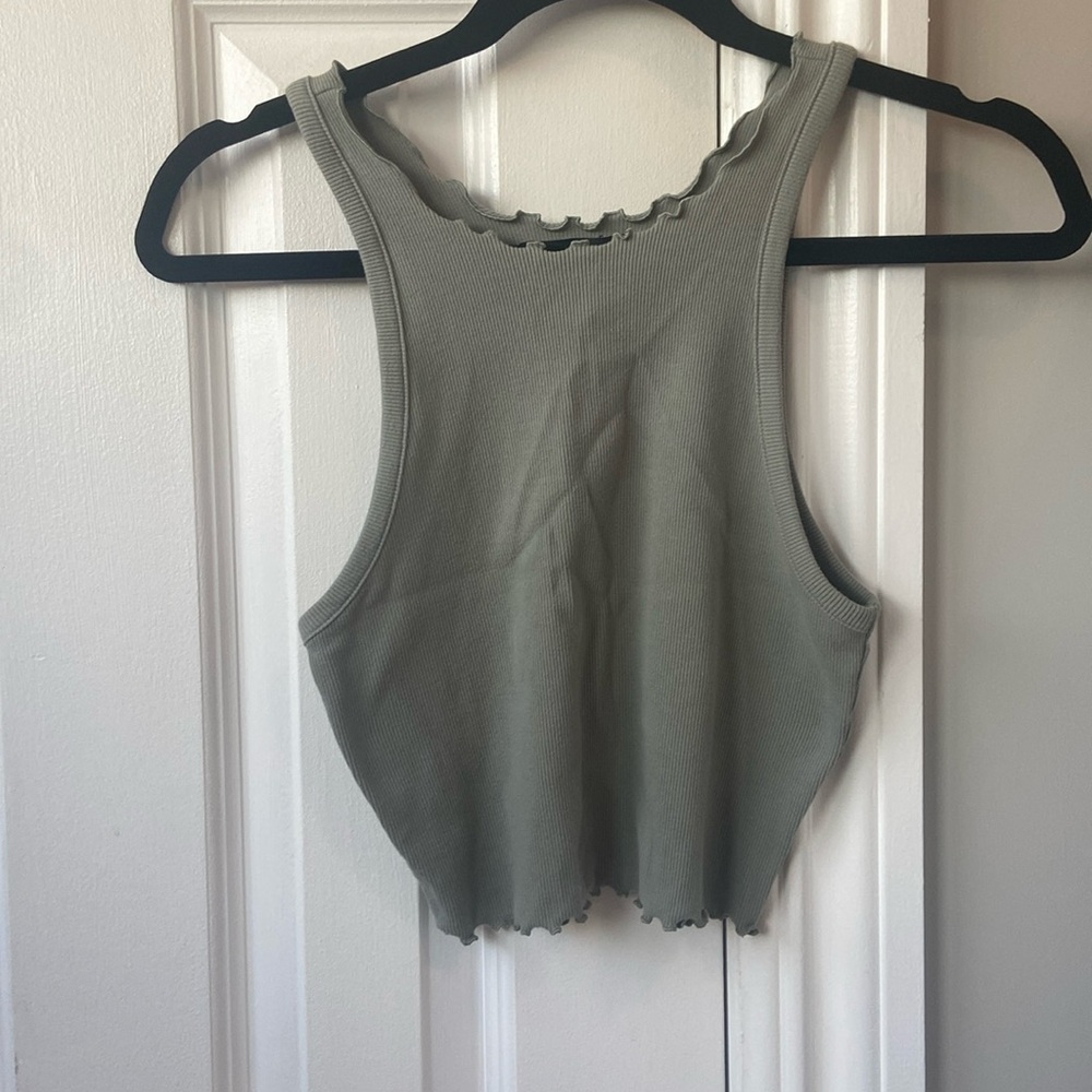 Green Crop Top with Fun Detail